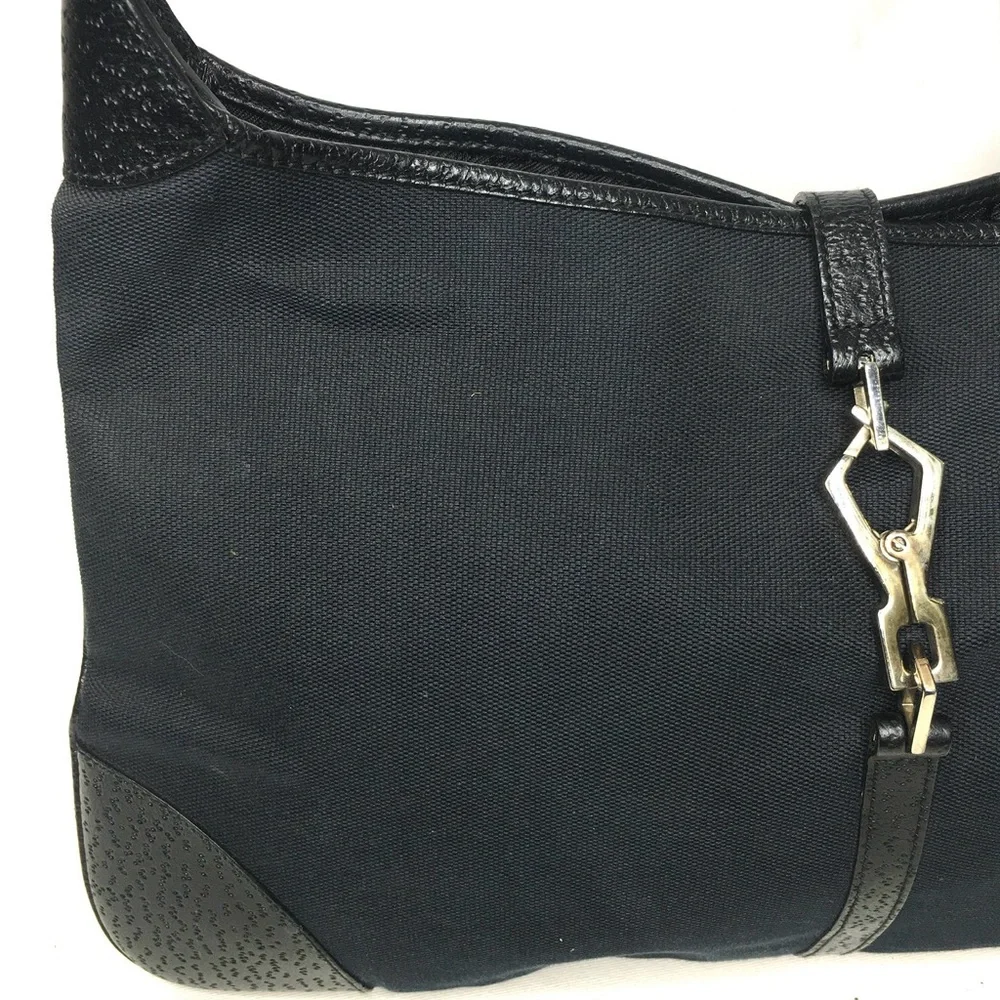 Authentic Gucci Jackie hobo bag black canvas